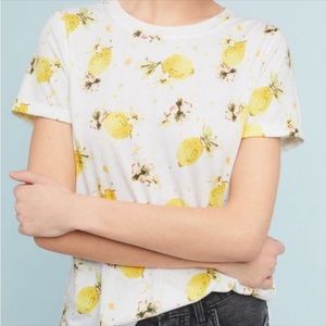 Meadow Rue by Anthropologie Lemon Print Tee
